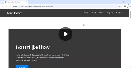 #codsoft #webdevelopment #internship #html #css #javascript #portfolio | Gauri Jadhav