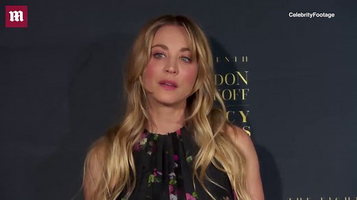 Kaley Cuoco in a black floral gown at the 2022 Brandon Tartikoff Legacy Awards