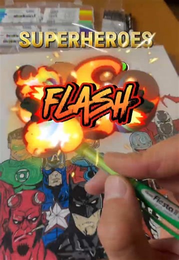 Drawing flash superheroes part 22 #flash