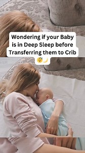 🌙 Wondering if your baby is in deep sleep before transferring them to the crib? Here’s how to tell: 1. **Limp Limbs:** Gently lift an arm and let it fall. If it drops without resistance, your little one is in dreamland. 🌟 2. **Steady Breathing:** Slow, steady breaths (with maybe a tiny sigh) indicate deep sleep. 😴 3. **Relaxed Face:** A peaceful, relaxed face with no eye movements means they're in a deep snooze. 😊 4. **No Response to Sound:** Make a quiet noise or tap the crib. No reaction? 