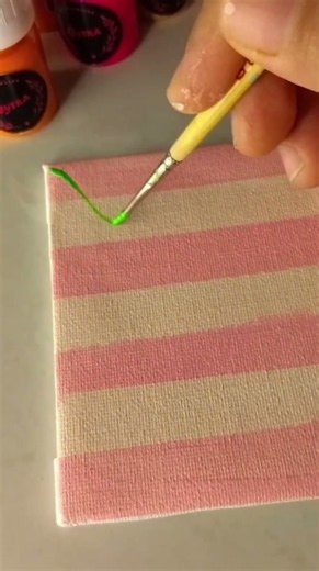 Easy Mini Canvas Painting 🌿🌸 | Cute DIY Art Idea #collab #explorepage #trending #viral #yt #youtube