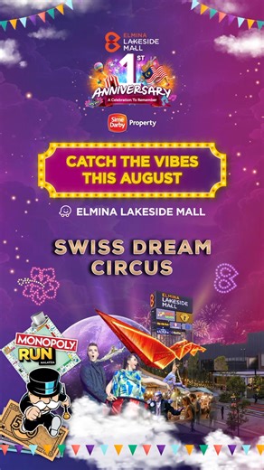 🎉 We're turning 1 — and you're invited to the biggest birthday bash at Elmina Lakeside Mall! 🎂 From the thrilling Monopoly Run Malaysia 🎩🎲 to the magical Swiss Dream Circus 🎪, the vibrant Yayasan Sime Darby Arts Festival 🎭, and the enchanting tunes of the Selangor Symphony Orchestra 🎻with a dazzling finale of drone and fireworks show 🎆 — it's a celebration like no other! 🎟️ Join the party now: bit.ly/ELM_1stAnniversary Stay tuned for more exciting updates as we gear up for an unforgetta