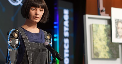 Robot artist speaks at U.K. hearing