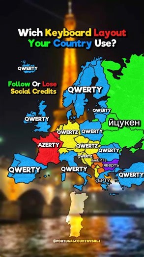 Which Keyboard Layout Your Country Use? #europe #map #mapping #mapper