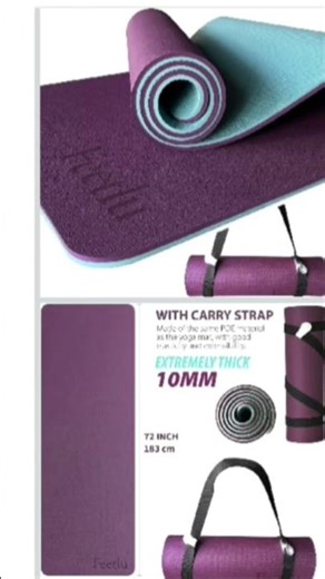 Extra thick Exercise yoga mat with Carrying Straps