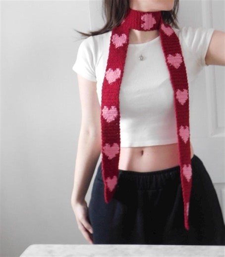 Valentine’s Day Mini Scarf - Etsy