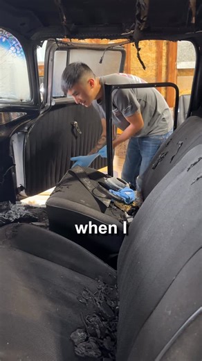 Niles Lee on Instagram: "Part3! Interior of my 56 Chevy gets fully stripped! Waiting for a new front end so in the meantime trying to stay productive on this project! #restoration #chevy #hotrod #restomod #tri5 #build #fabrication #clean #fire #cargirl #carguy #fyp"