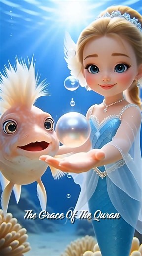 Underwater Zikr Magic Yaa Musawwir Yaa Allah ✨ Modest Mermaid, Cute Fish & Glowing Kaaba Pearl #zikr