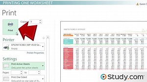 How to Print Individual Worksheets in Excel - Video | Study.com