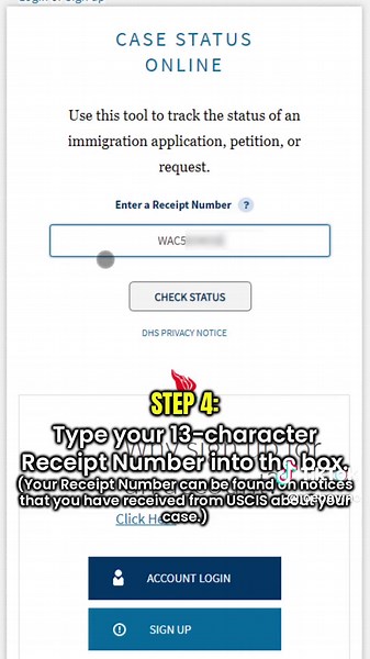 HOW TO CHECK THE STATUS OF YOUR US IMMIGRATION CASE Step 1. Go to www.uscis.gov Step 2. Scroll down the page until you see a section entitled “Manage Your Case” Step 3. Click “Check your case status” Step 4. Type your 13-character Receipt Number into the box. Your Receipt Number can be found on Notices that you have received from USCIS about your case. #uscis #usciscasestatus #immigration #immigrationlawyer #visastatus #fyp
