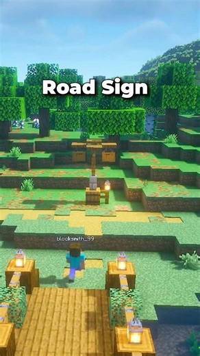 Simple Road Sign Design in Minecraft 🪧✨| #minecraft #minecraftbuilds #minecraftshorts