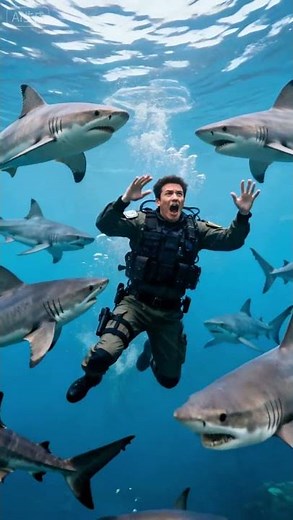 Do you think this shark will eat the baby? 🦈 I cried at the end...#short #cat #funny