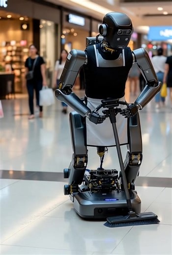 The FUTURE is HERE! 🤖 This AI humanoid robot is straight-up owning the mall floors—mopping through crowds like a pro, keeping everything sparkling while shoppers vibe around it. Who needs humans when bots slay this hard? 🔥🧹🛍️ #AIRevolution #HumanoidRobots #Robotics #FutureOfCleaning #SmartMall #RobotTakeover | World of Artificial Intelligence - AI
