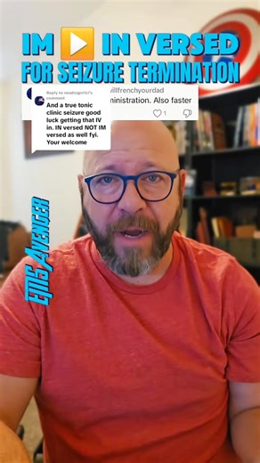 Hot on the tail of yesterday's video on IM Versed VS IV Lorazepam as first-line rescue in seizures, here's the follow up with IM VS IN Versed. And the conclusion here shouldn't be a surprise. When you inject a syringe full of Versed into a muscle and push the plunger all the way down, all of that medication goes in and is absorbed into circulation. With intranasal administration, even the most skilled provider will still be thwarted by greater or lesser degrees of medication loss into the nasoph