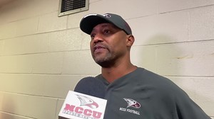 Interview with NCCU Football head coach Trei Oliver and quarterback Davius Richard following the overtime victory over Campbell. | North Carolina Central University Department of Athletics