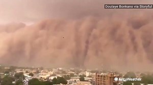 10K views · 223 reactions | A massive wall of dust swept through Niamey, Niger, on Monday, as a dust storm hit the region. https://bit.ly/2xG42bH | AccuWeather | Facebook
