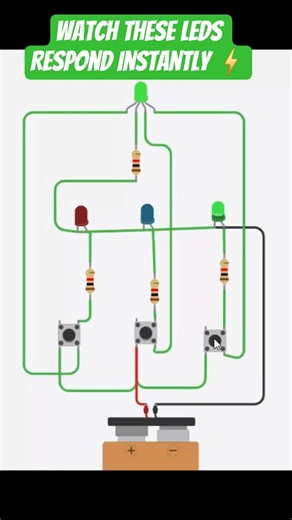 Watch These LEDs Respond Instantly ⚡Simple Circuit… #subscribemychannel #viral