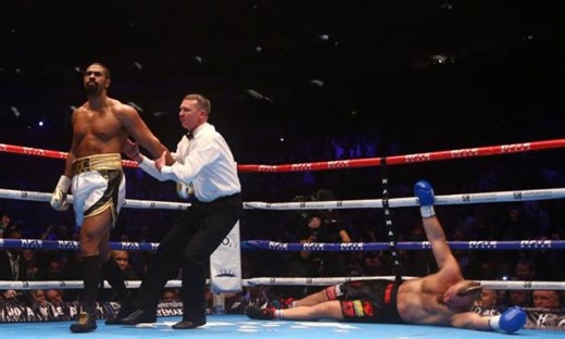 David Haye made stunning comeback when he viciously KO’d opponent and left him sprawled on the canvas