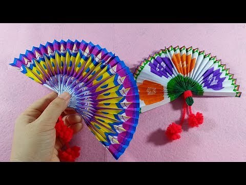 Vẽ trang trí quạt giấy đẹp nhất, dễ nhất/Tô màu quạt giấy/CÁCH LÀM QUẠT GIẤY NHANH VÀ ĐẸP
