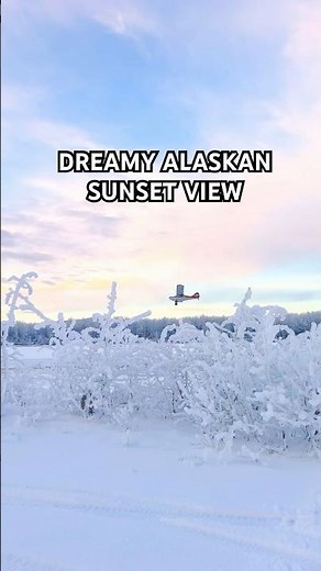 Rime ice + cotton candy skies + little bush plane = dreamy Alaskan sunset view #alaska #alaskalife