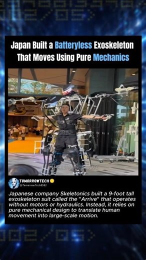 Japan Built a 9-Foot Battery-less Exoskeleton 🤯#technology #japan #engineering
