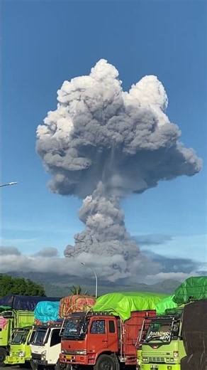 Massive Ash Cloud Rises From Mount Dukono in Indonesia