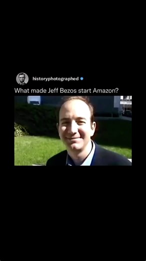 864K views · 8K reactions | In a 1997 interview, Jeff Bezos discussed Amazon’s early vision, driven by the rapid growth of internet usage at 2,300% annually. He chose books as the initial product due to their vast variety, which far exceeded other categories. This strategic decision laid the foundation for Amazon’s immense future success. | History In Pictures | Facebook