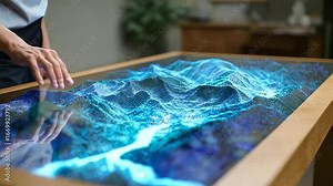 A virtual model of a watershed designed to optimize water resource management, representing deep learning models, anomaly detection, optimization and data‑driven insights.