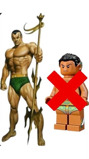 How to make Namor from Marvel Comics without parts in Lego #lego #blackpanther #marvel #mcu #shorts