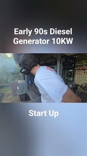 Cold Start Huge Early 90s Diesel Generator.