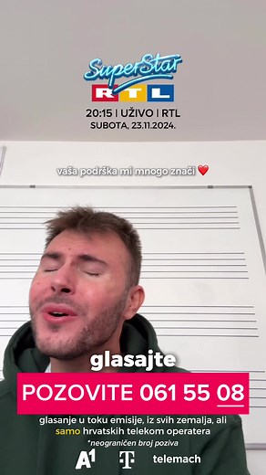 Benjamin Hasanić na Superstar-u: Glasajte za mene!