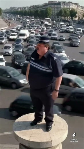 Quand un policier essaie de gérer ce rond-point 😅 #police #circulation