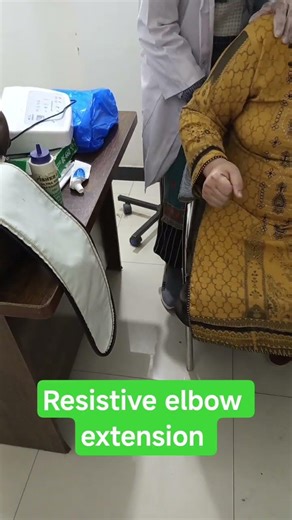 resistive elbow extension #physiotherapist