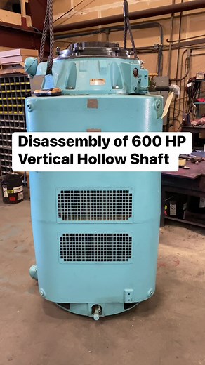 Disassembly of 600 HP Vertical Hollow Shaft. #foryoupage #HP #viral #dissasembly #howto #electricmotor #electricmoto #sacramento #sacramentotiktc #motorrepair #tesla #horsepower #powertools #milwakeetools #industrial #bluecollar #hollowshaft #mechanic #electricmotorshop | Herold & Mielenz, Inc.