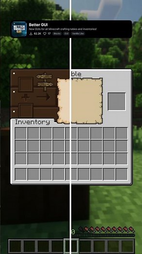 Best Minecraft Gui Resource Pack: Better GUI #minecraft #shorts