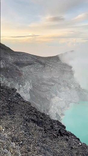 Kawah Ijen’s Acid Lake Is Unreal 🥺 #KawahIjen #IjenCrater #Indonesia #Java #AcidLake #CraterLak