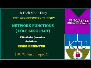 KTU Model Question Solutions/Network Functions | Module 4
