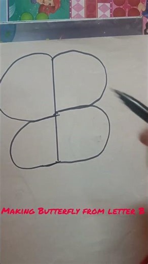 Making Butterfly from letter B #alphabets #easydrawing #easylearning for kids