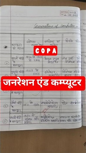 Ganretion of Computer COPA