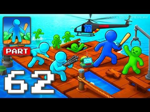 Zombie Raft - Gameplay Walkthrough Part 62 - Dangerous Seas Hide Horrors (iOS, Android)