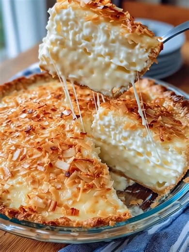 Creamy Coconut Custard PieA luscious, silky coconut dream nestled in a buttery crust and topped with toasted coconut flakes.Yield: 8 slices | Temp: 350°F (175°C) | Time: 1 hour (plus cooling)Key Ingredients First:Sweetened shredded coconutCoconut milkEggsPrebaked pie crust................................. Full Recipe in First Cօʍʍеոτ 👇 | Cooking with Aunt Sue
