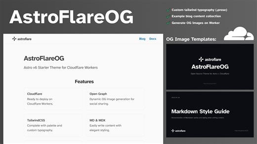 AstroFlareOG — Clean Starter for Cloudflare Workers | Astro