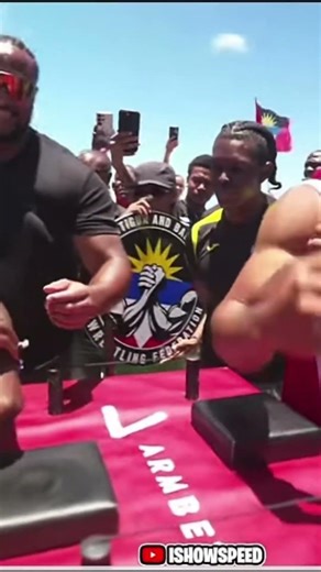 Speed loses Arm Wrestling match #ishowspeed #speed #streamer #barbados #armwrestlingworkout #gym
