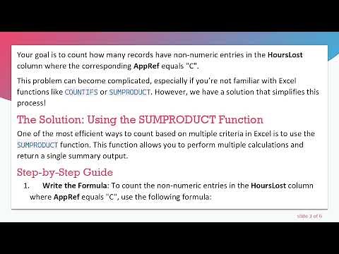 How to Count Non-Numeric Cells in Excel Based on Criteria in Another Column