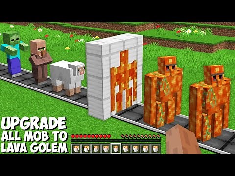 How to UPGRADE ALL MOBS TO LAVA GOLEM in Minecraft ? LAVA GOLEM FACTORY !