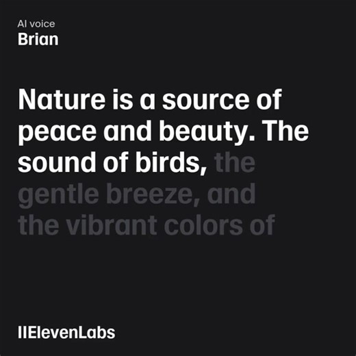 A beautiful text about nature. Very attractive.