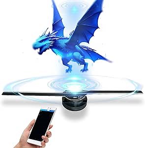 3D Hologram Fan Projector, 17" 800*480PX Resolution 224 LED Light Beads WIFI Connect APP Control for Shop, Bar, Christmas Halloween Party Advertising Display Events