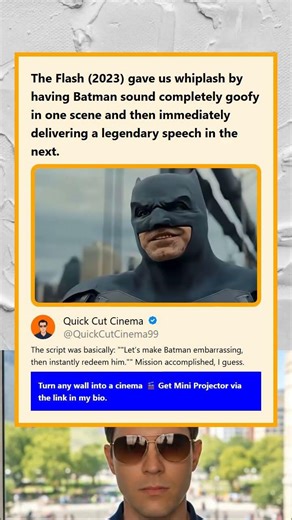 The Flash 2023 gave us whiplash by having Batman sound completely goofy in one scene and then immedi