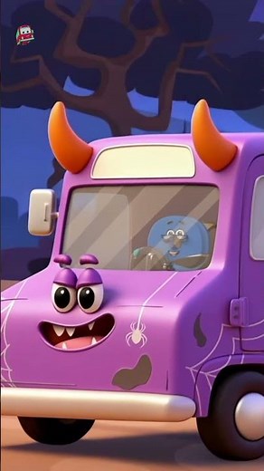Halloween Wheels on the Bus, Spooky Song #nurseryrhymes #halloween #shorts