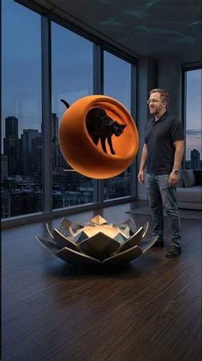 Eclipse Cat Orbit Pod: A Luxury Cat Cocoon #CatPod #LuxuryPetDesign #Shorts